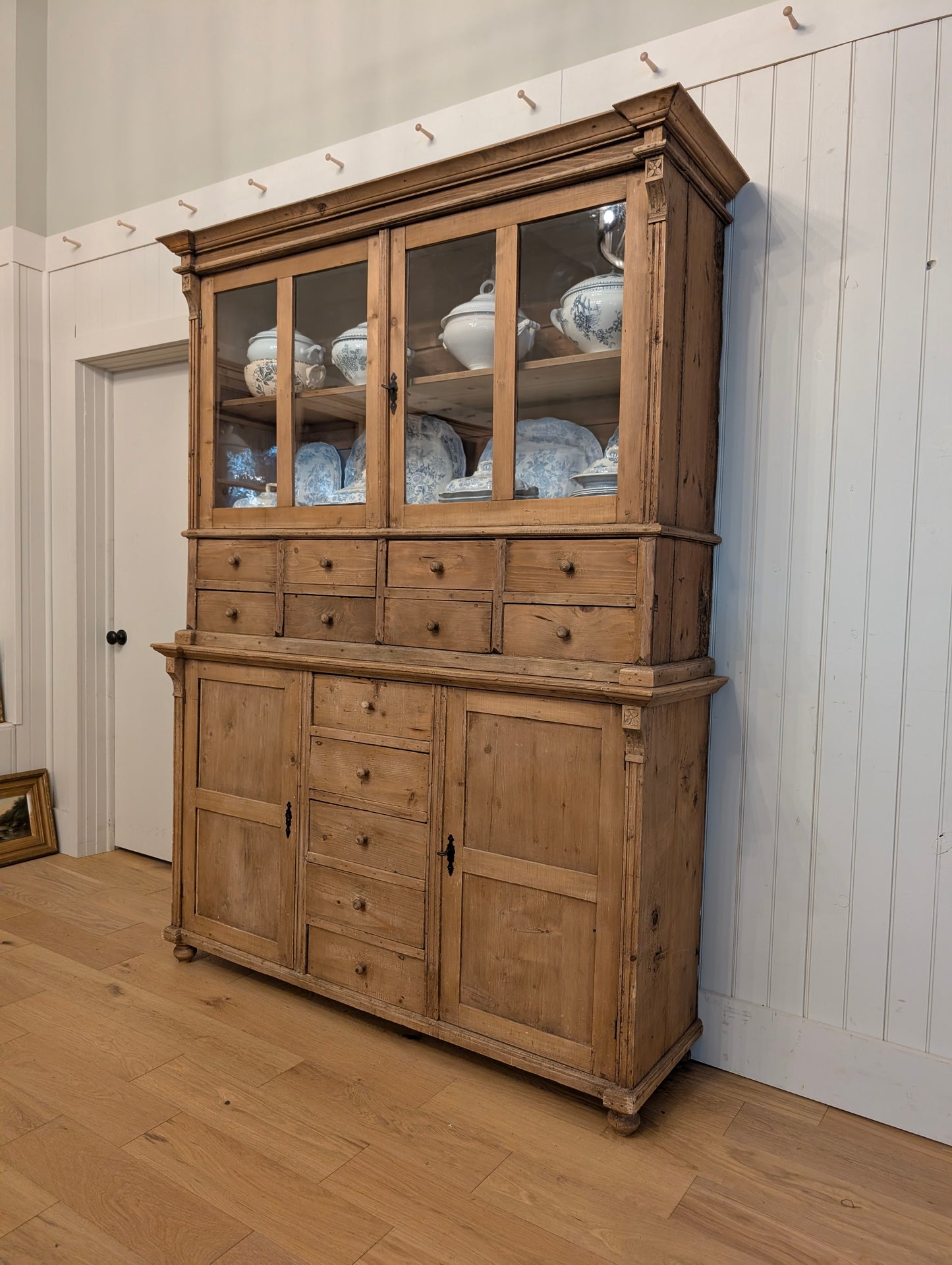 French Pine Glazed Hutch