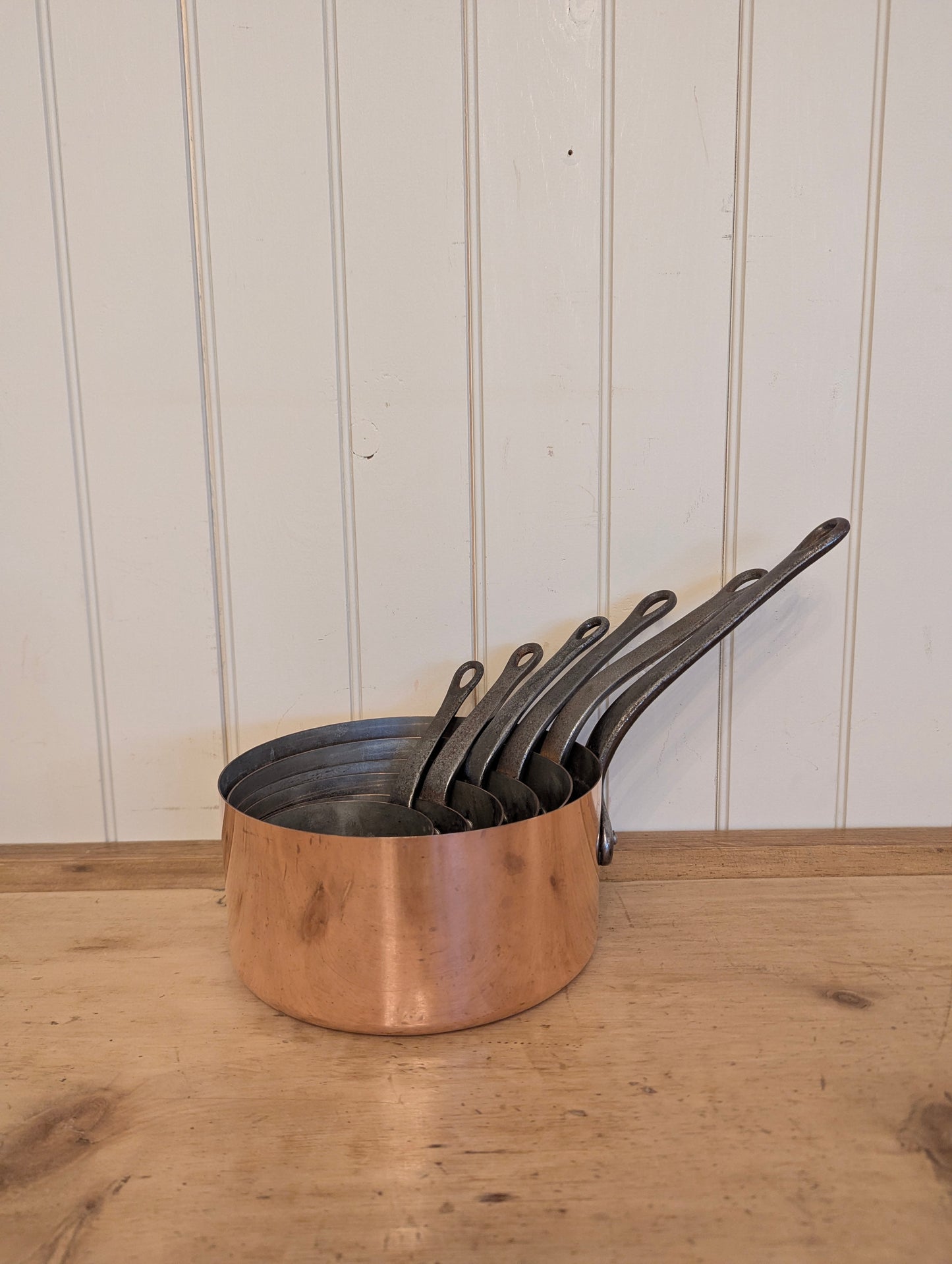 French Copper Pans (Set of 6)