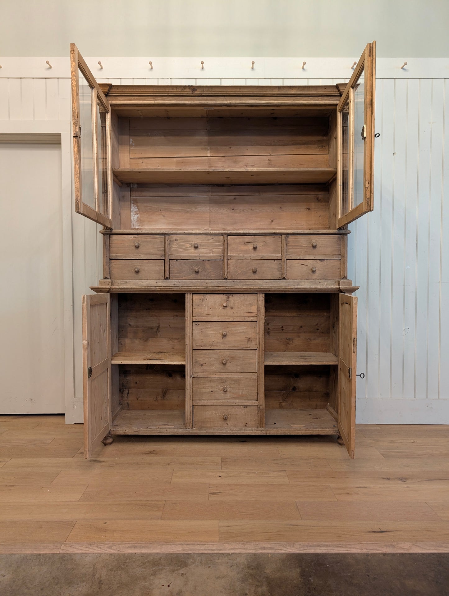 French Pine Glazed Hutch