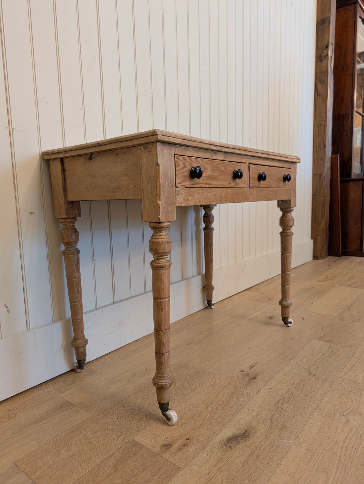 Double Drawer Pine Side Table