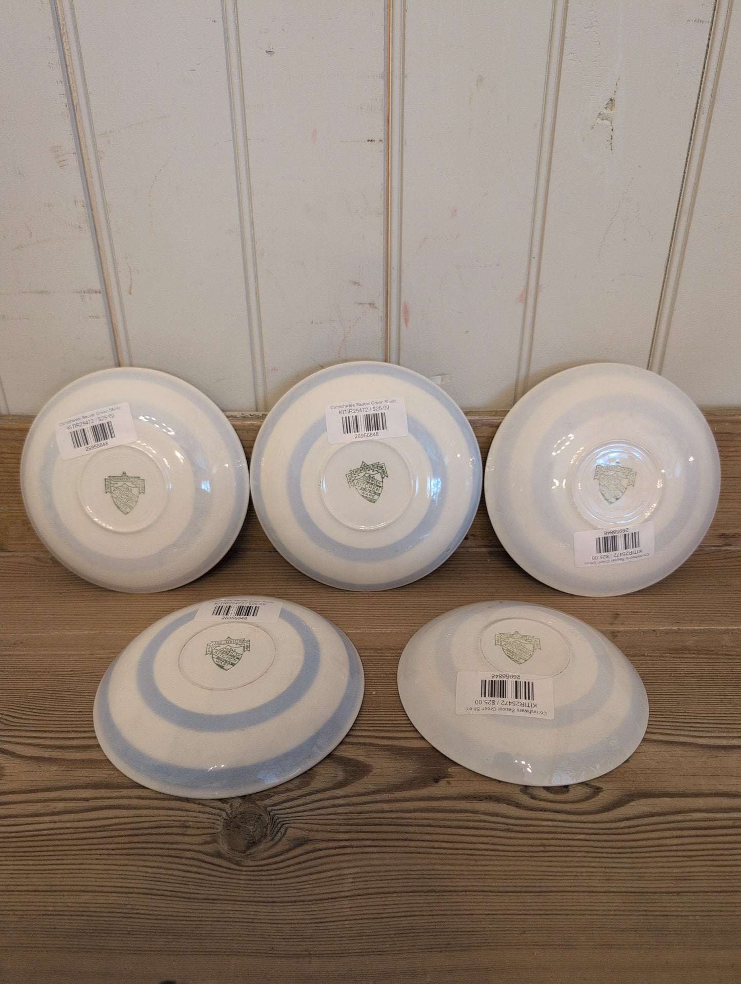 Cornishware Saucer Green Shield