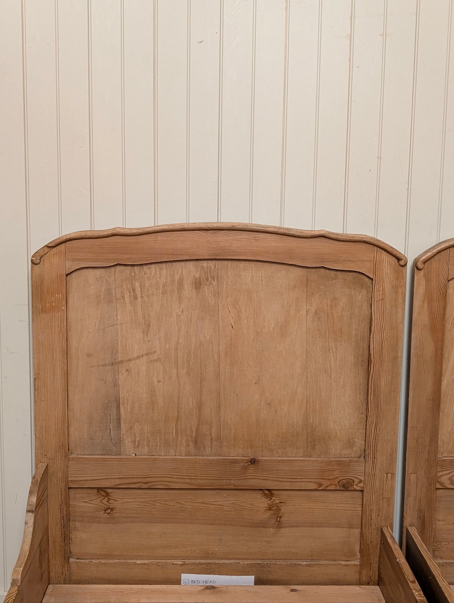 English Pine Sleigh Bed Pair