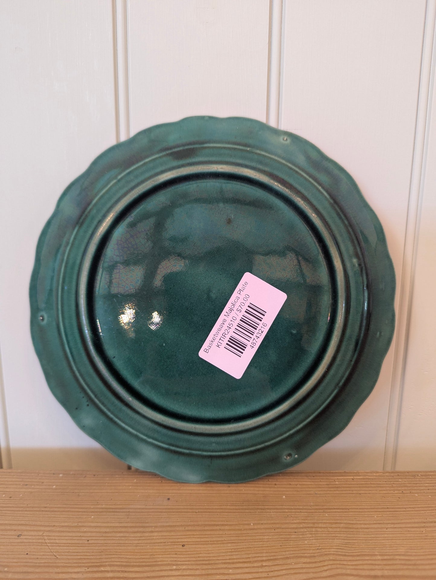 Basketweave Majolica Plate