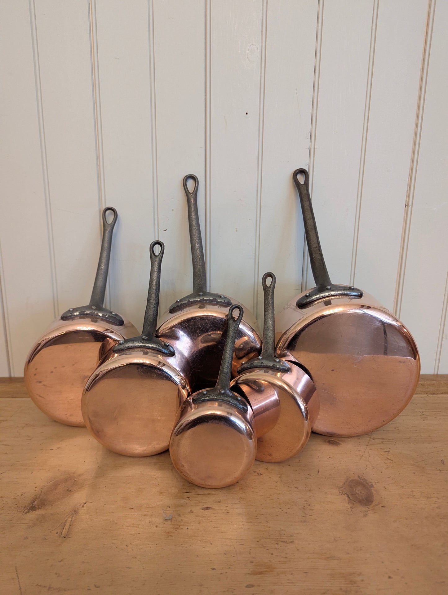 French Copper Pans (Set of 6)