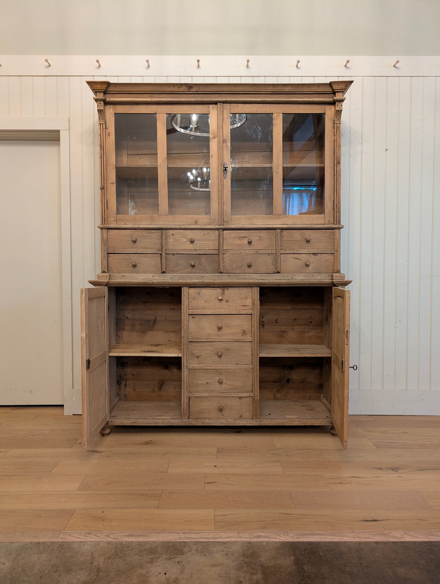 French Pine Glazed Hutch