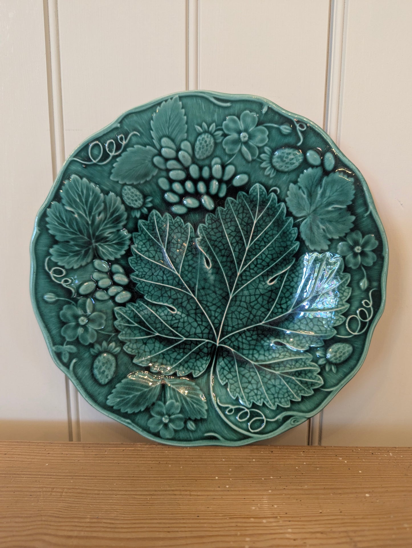 Grape and Strawberry Majolica Plate