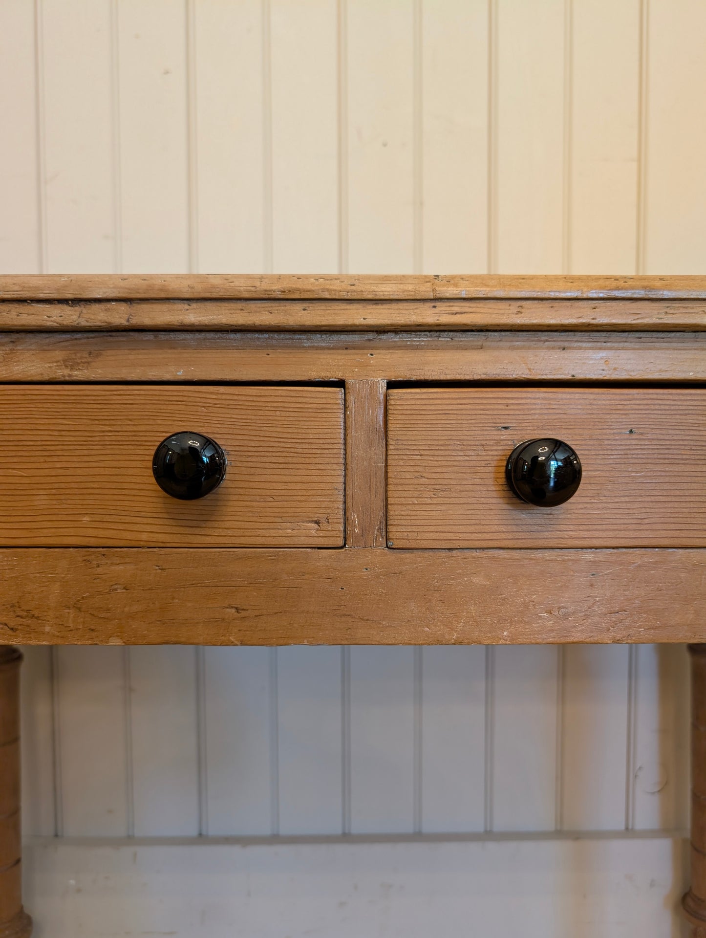 Double Drawer Pine Side Table