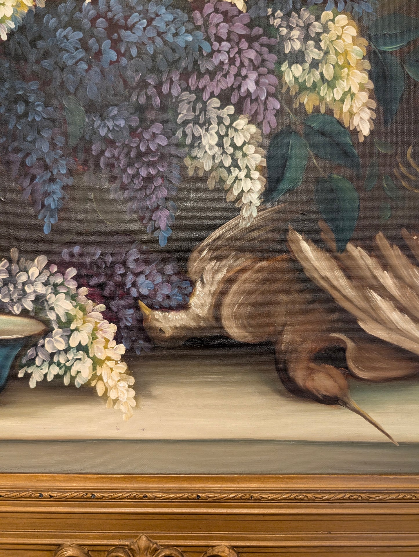 Pheasant and Lilac Oil Painting