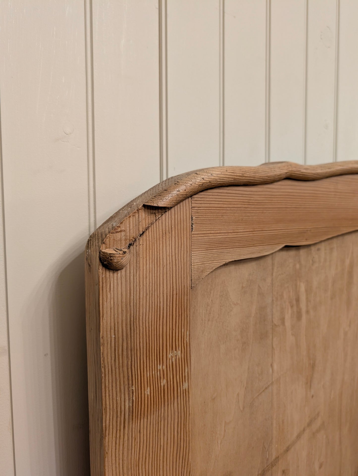 English Pine Sleigh Bed Pair