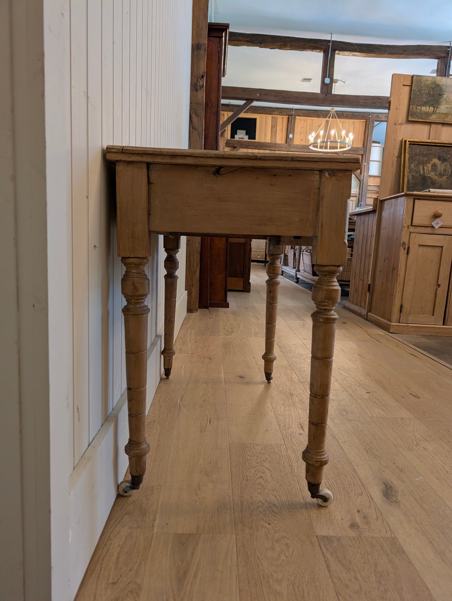 Double Drawer Pine Side Table