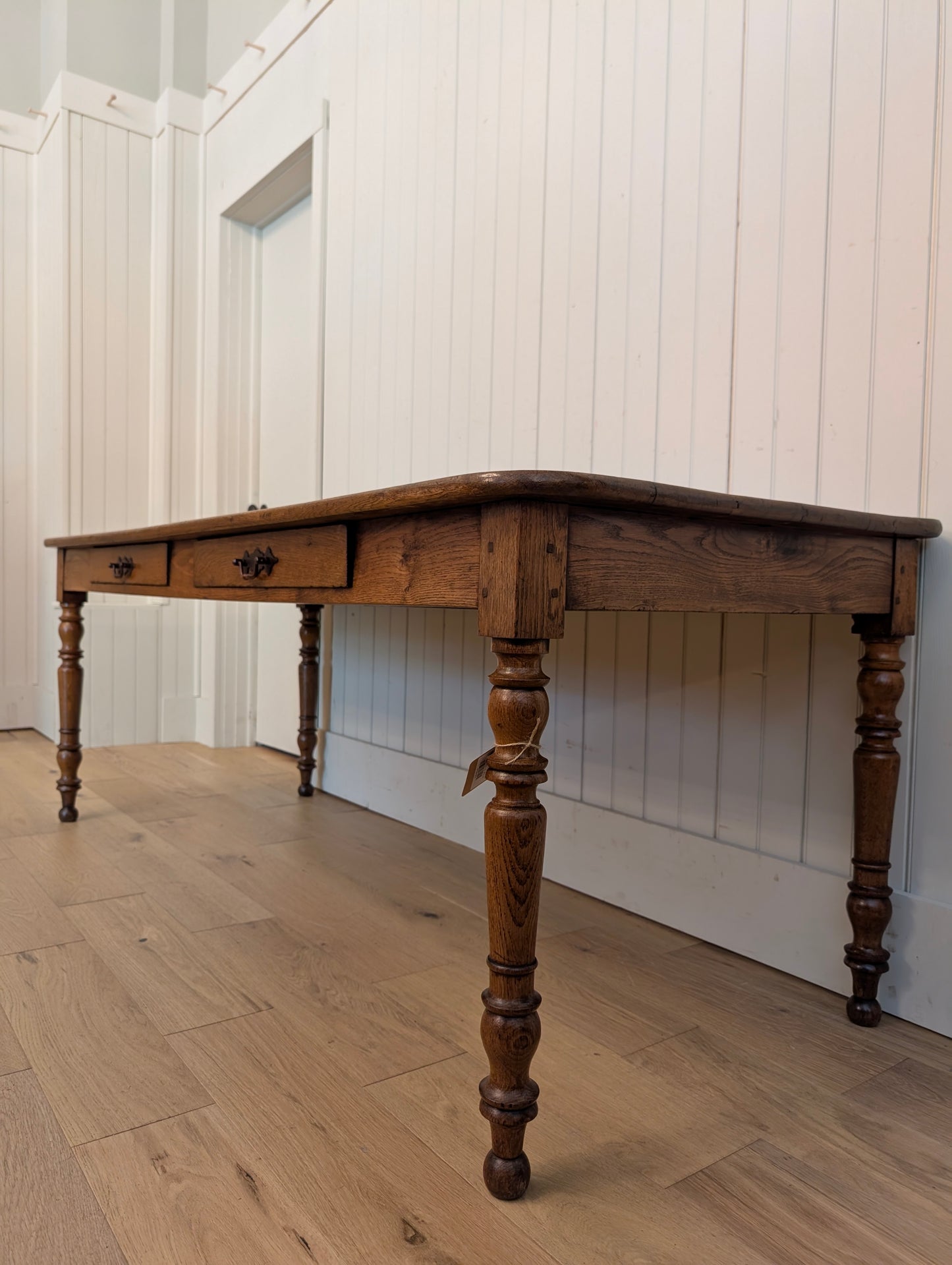Victorian Oak 2 Drawer Table