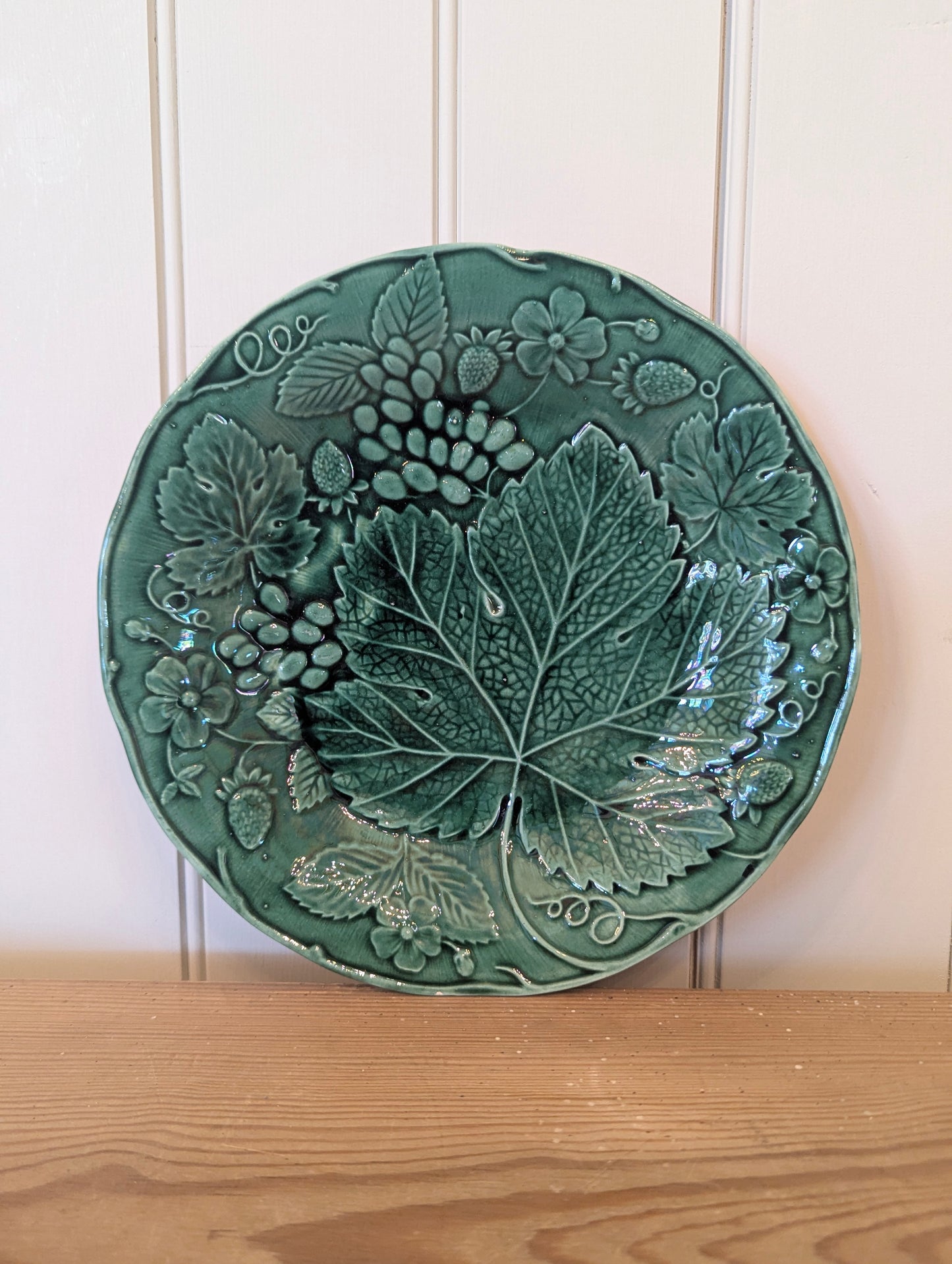 Grape and Strawberry Majolica Plate
