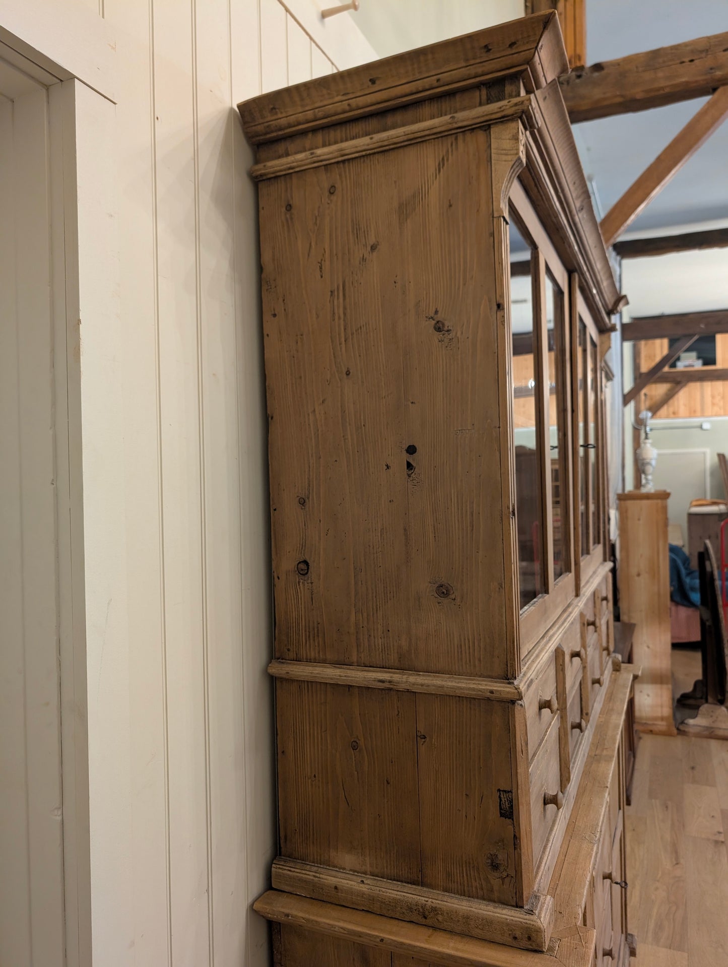 French Pine Glazed Hutch