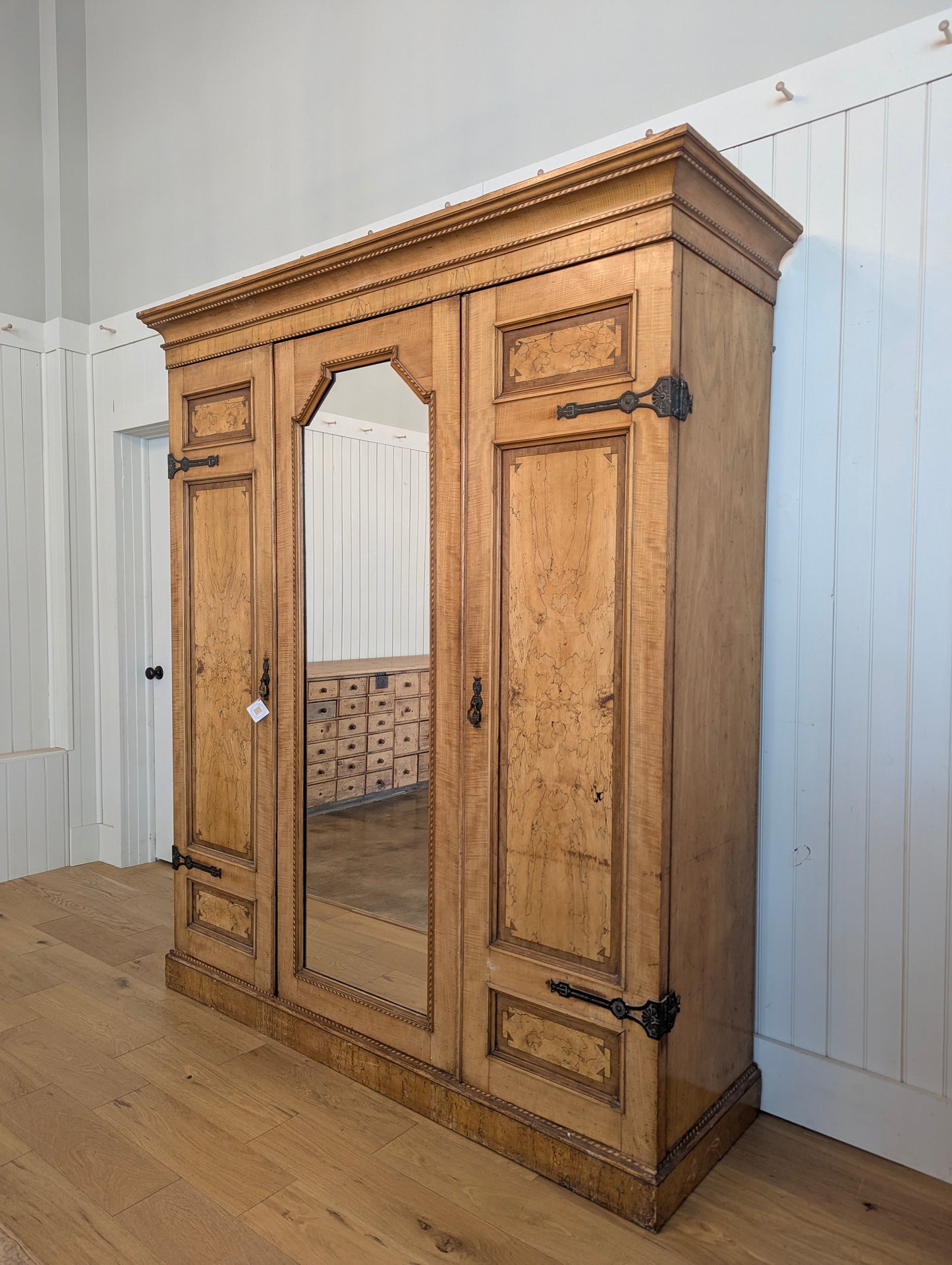 3 Door Walnut Knockdown Wardrobe