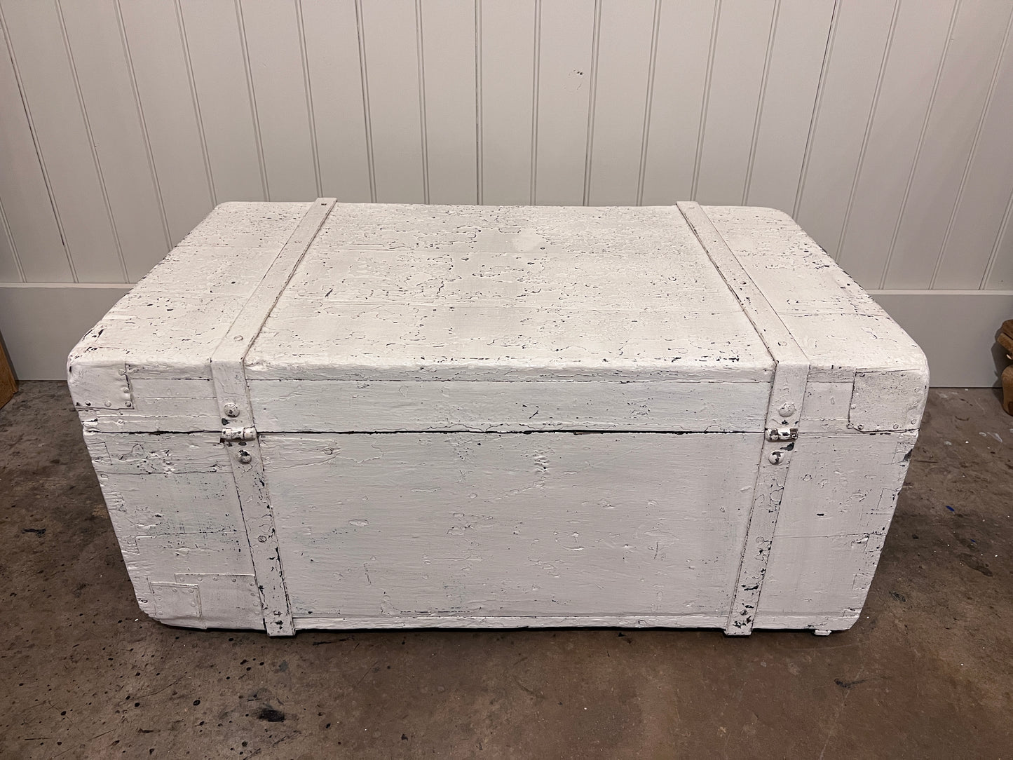 Painted Antique Travel Trunk