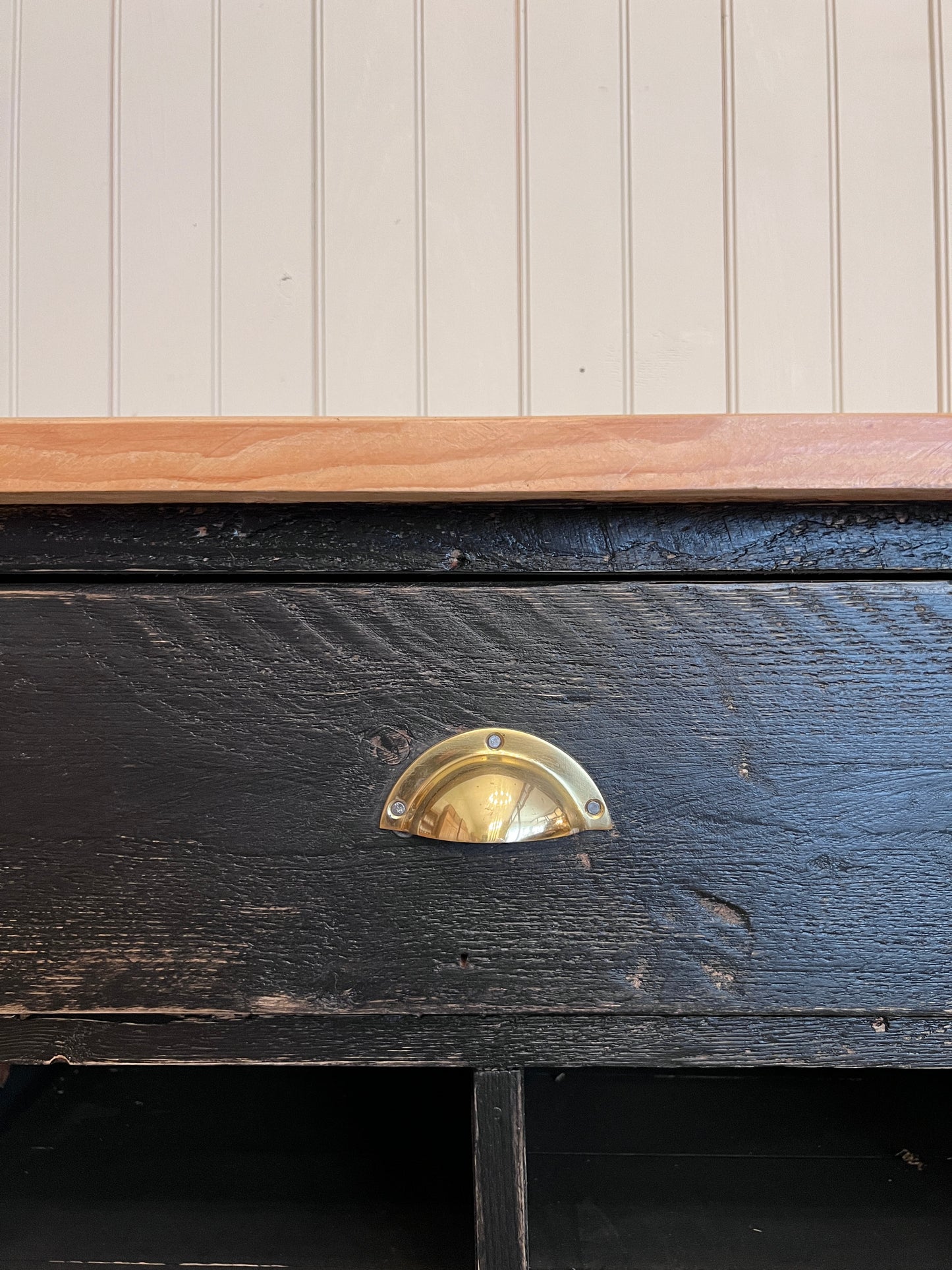 Ebonized Scrub Top Kitchen Island