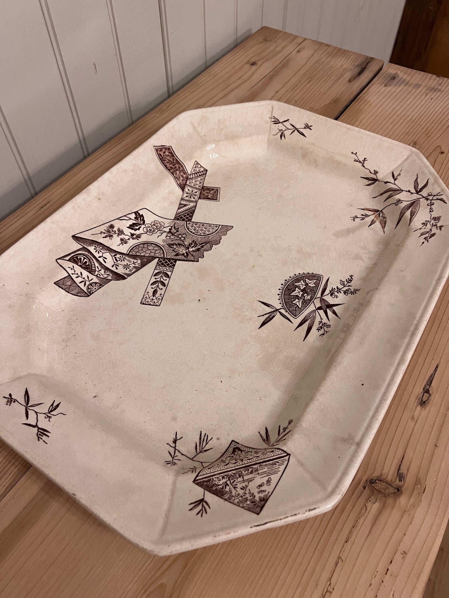 c. 1883 Brown Transferware Platter