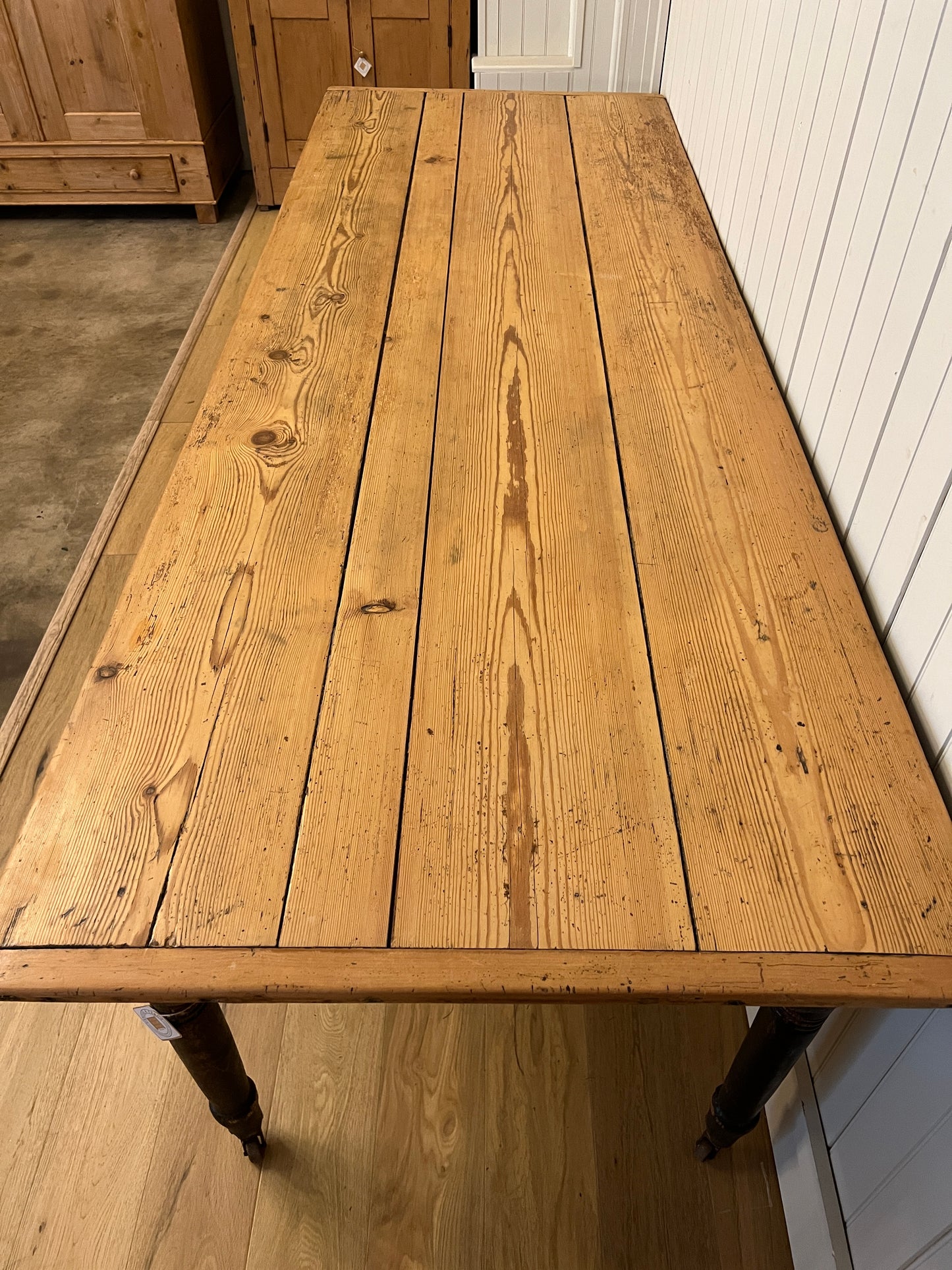 Plank Top Pine 3 Drawer Table