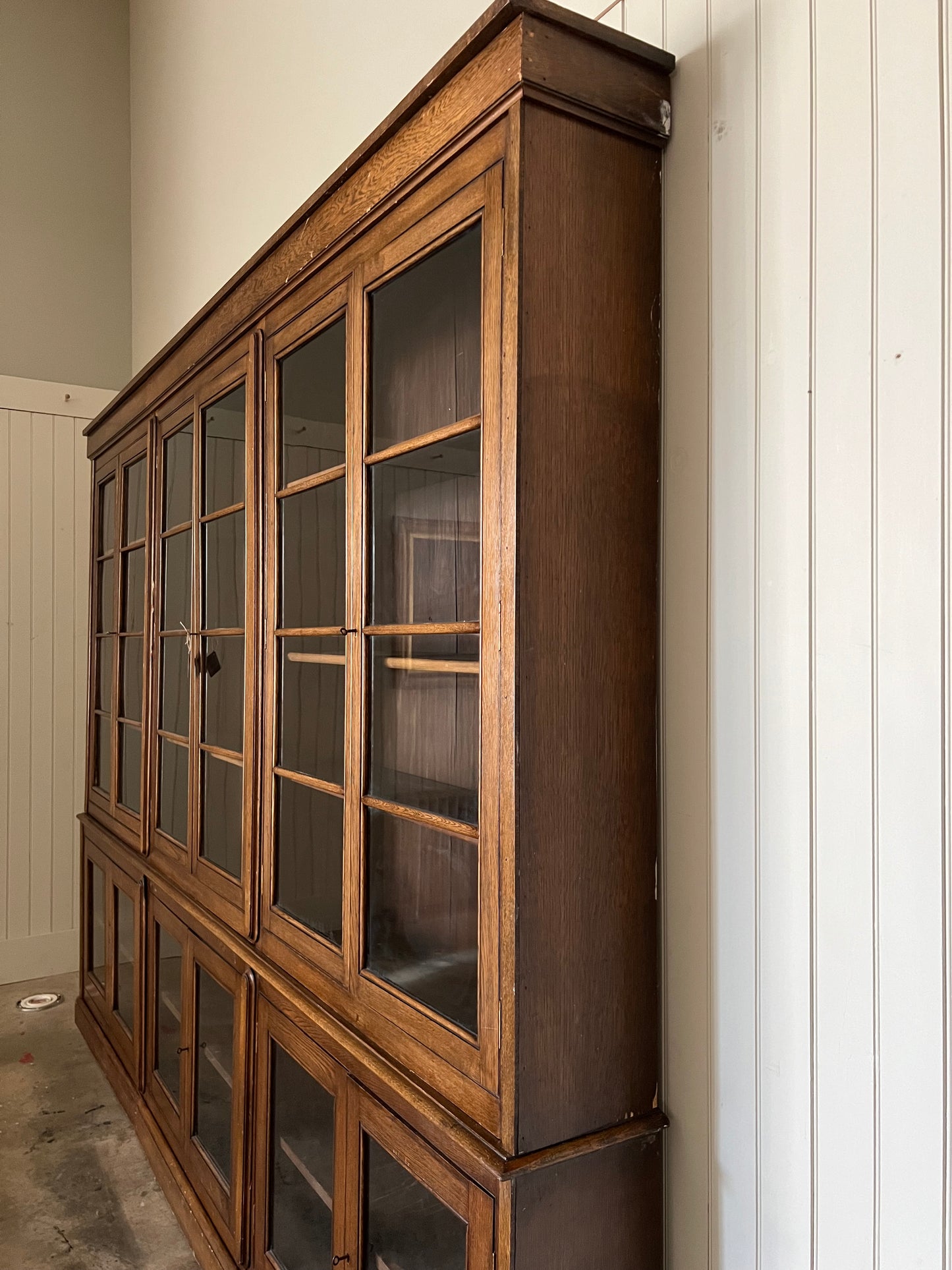 English Oak Glazed Bookcase