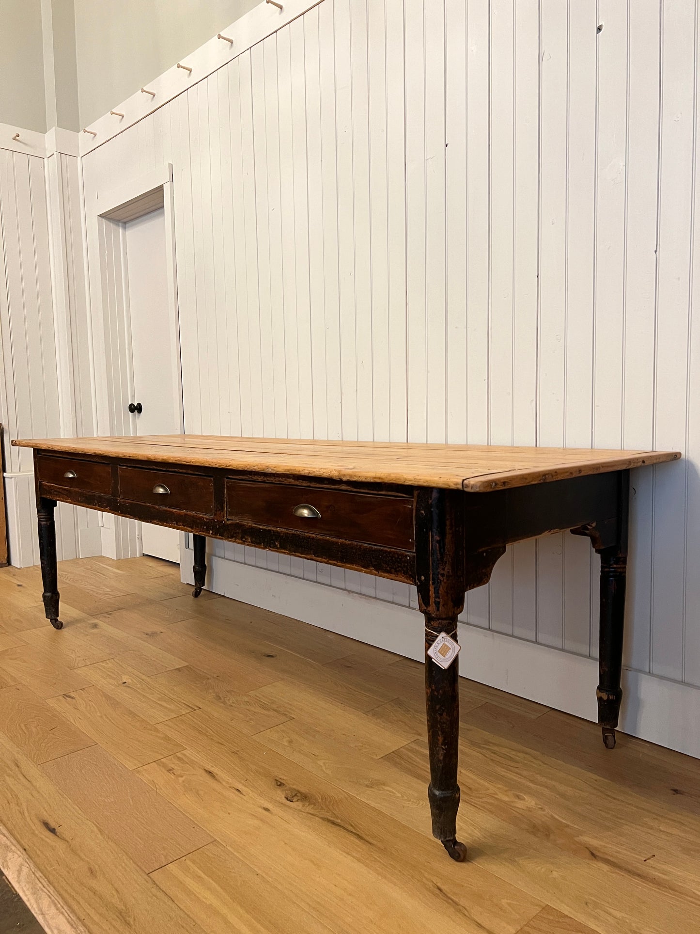 Plank Top Pine 3 Drawer Table