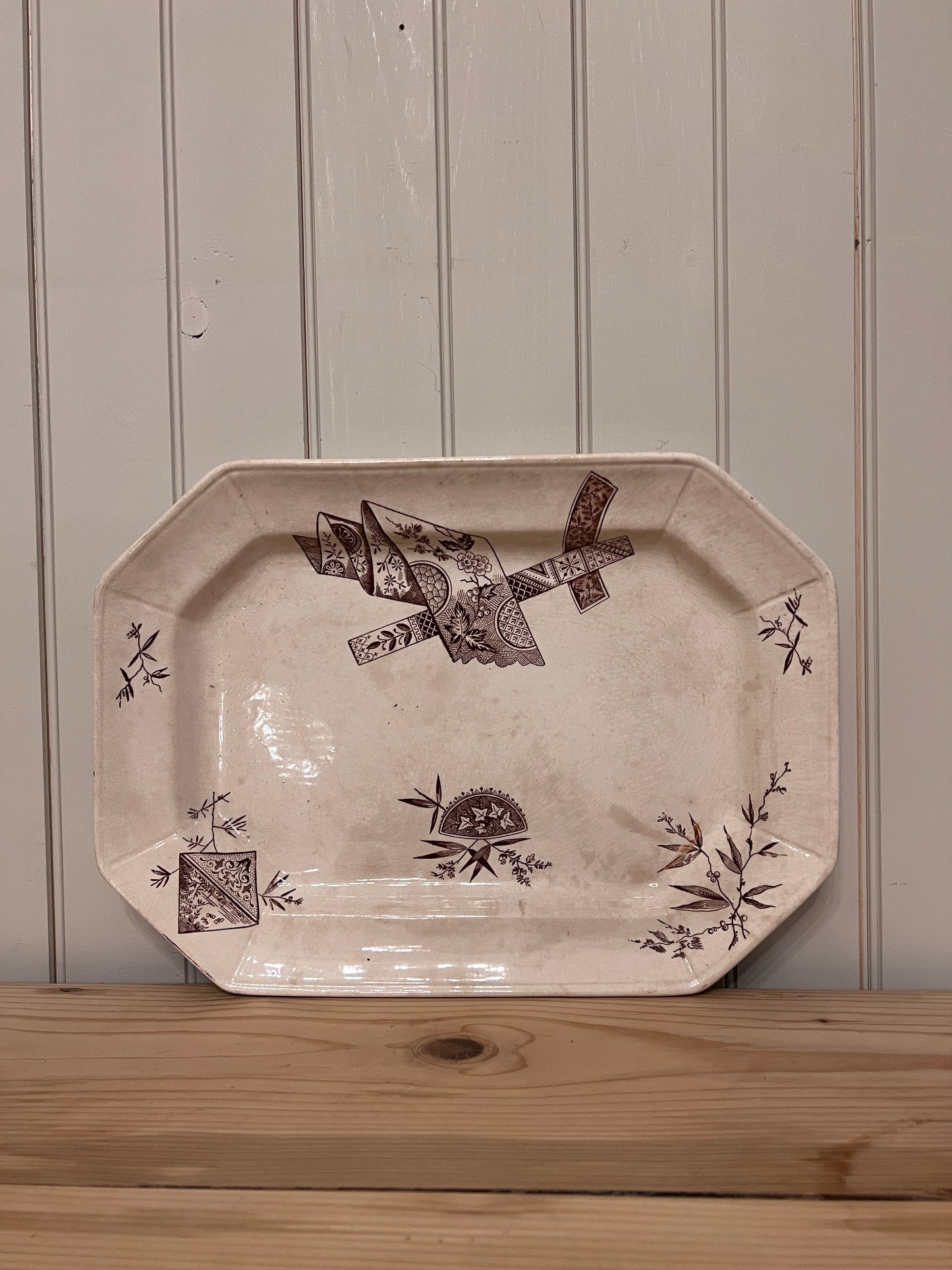 c. 1883 Brown Transferware Platter