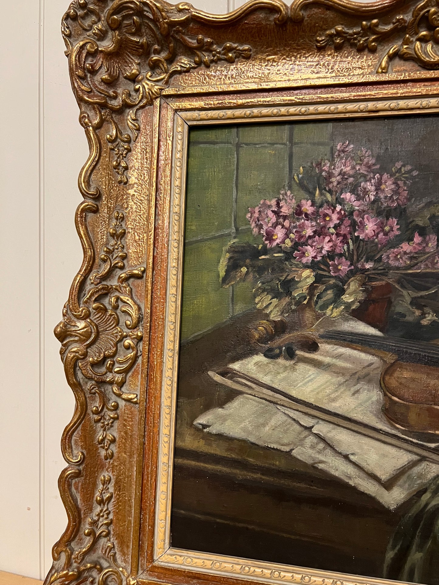 Belgian Violin Oil on Canvas