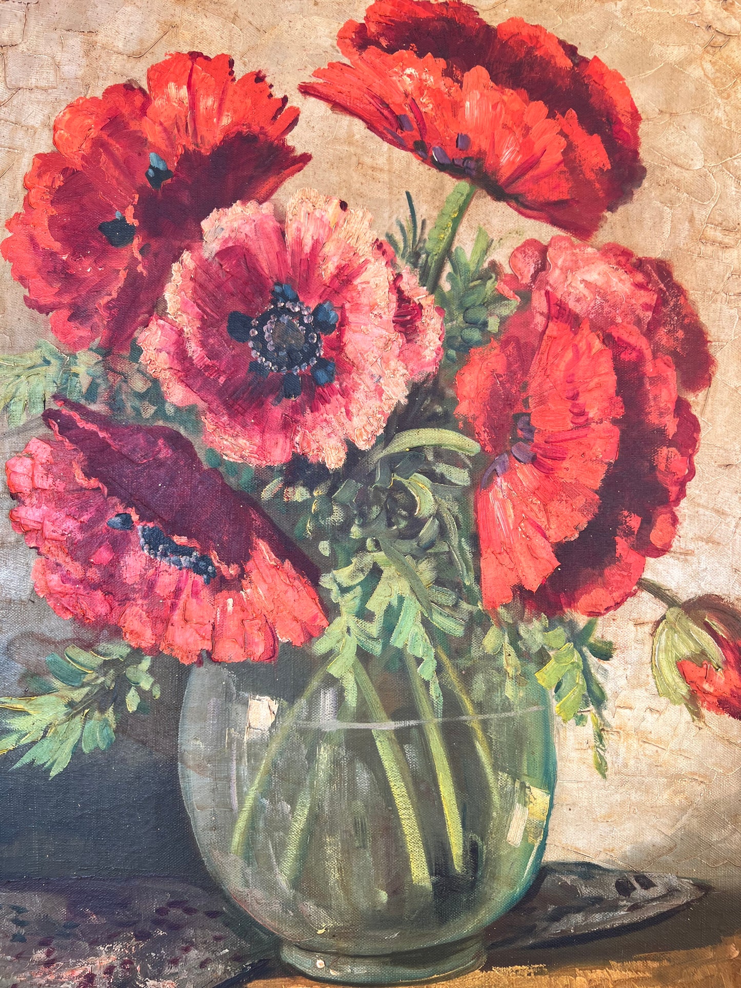 Red Anemone's Oil on Canvas