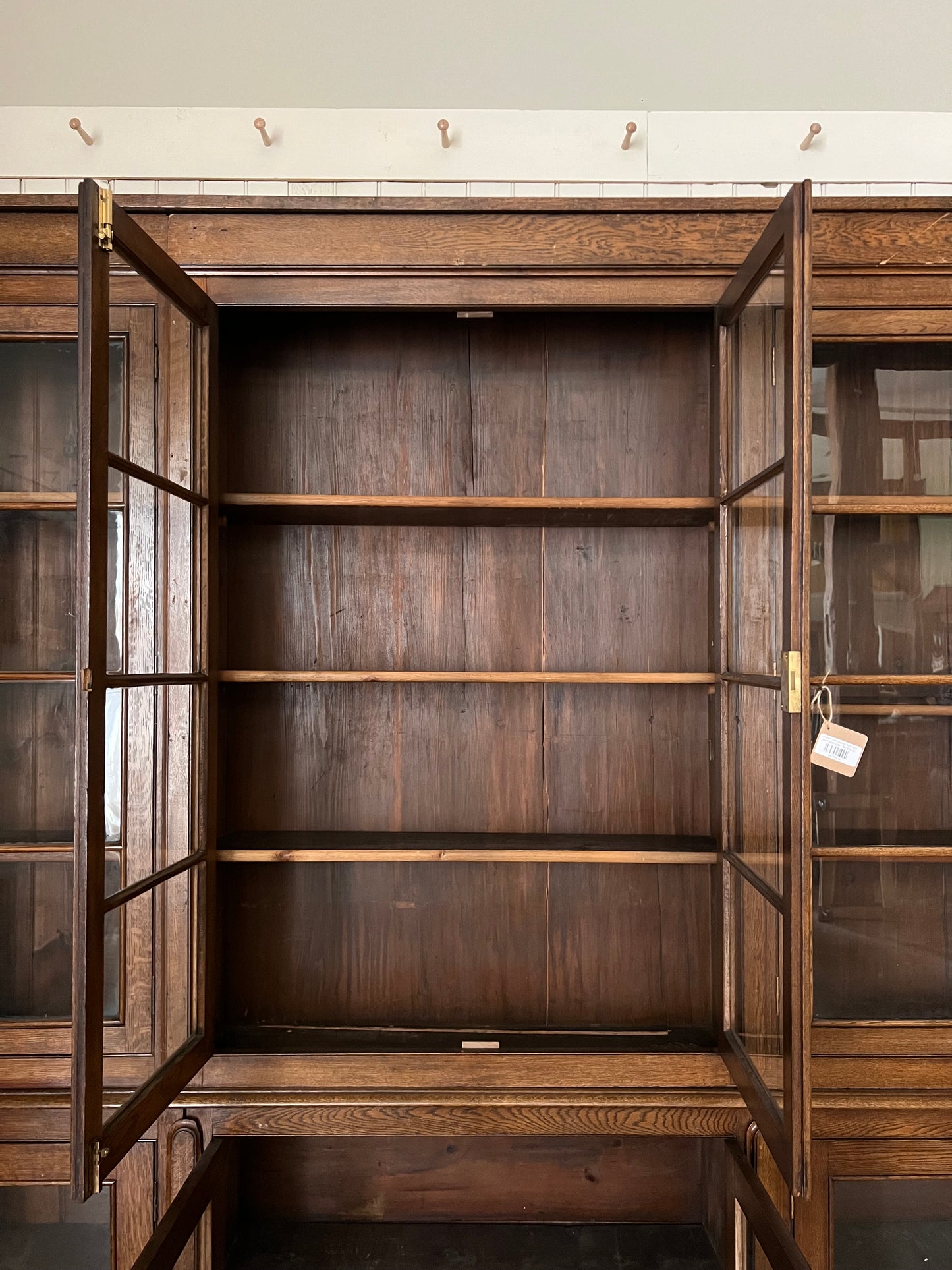 English Oak Glazed Bookcase