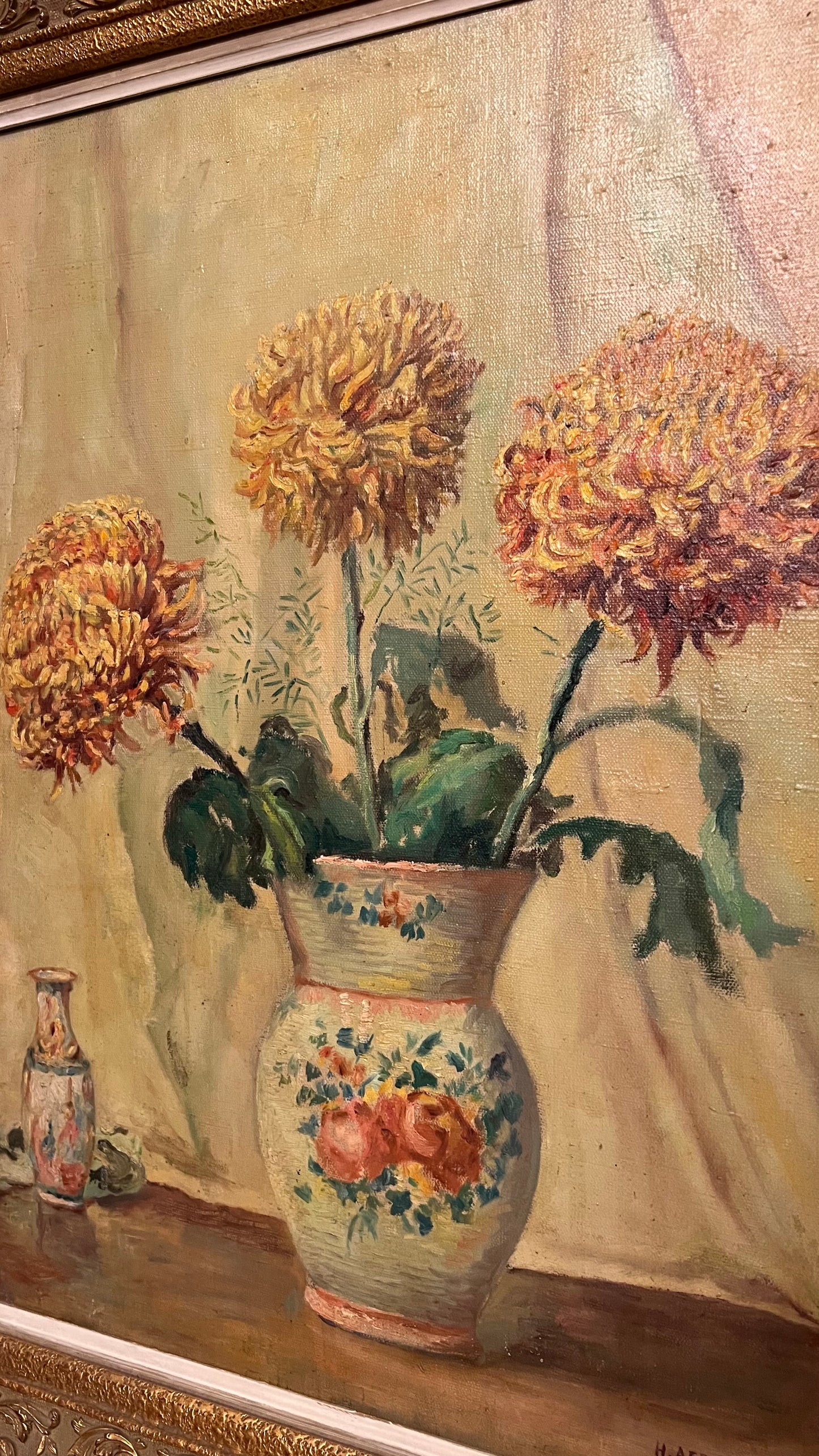 Yellow Mums - Oil on Canvas
