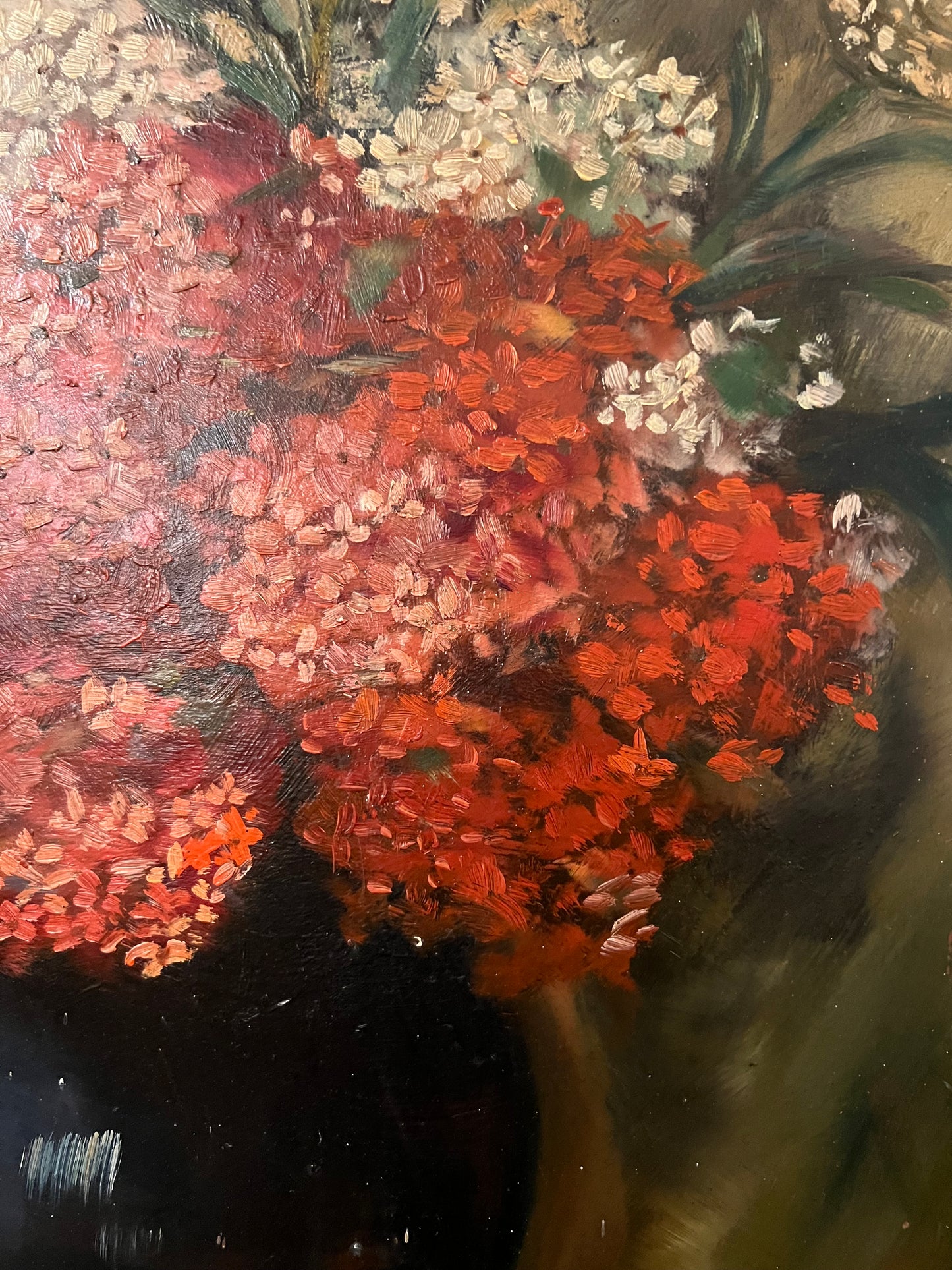 Red and White Hydrangea Painting