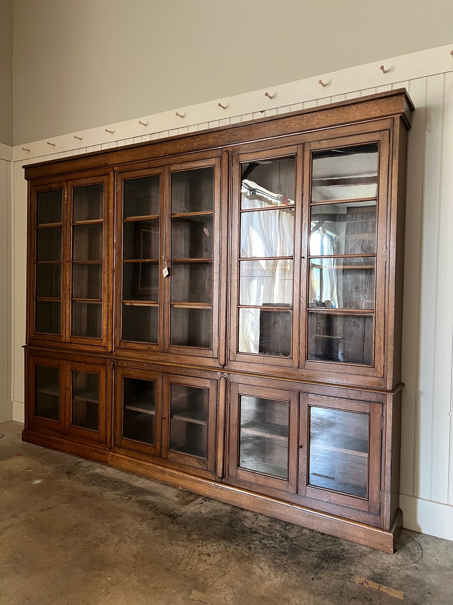 English Oak Glazed Bookcase