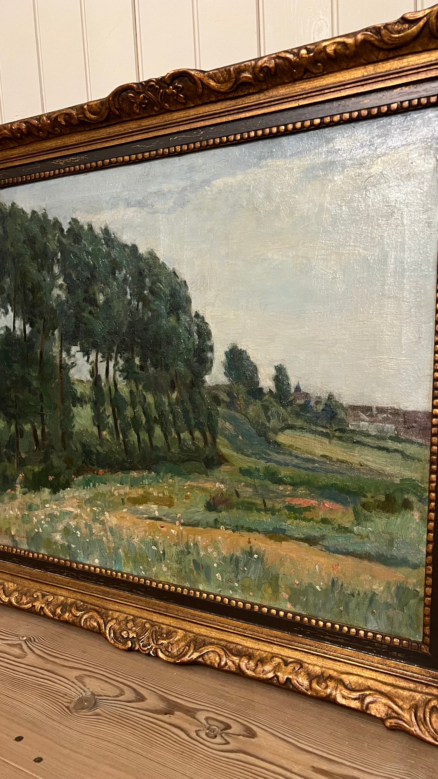 Tree Lined Meadow - Oil on Canvas