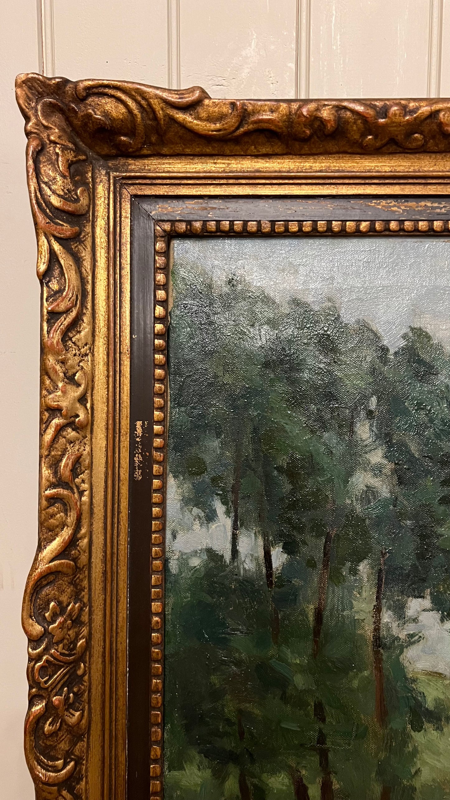 Tree Lined Meadow - Oil on Canvas