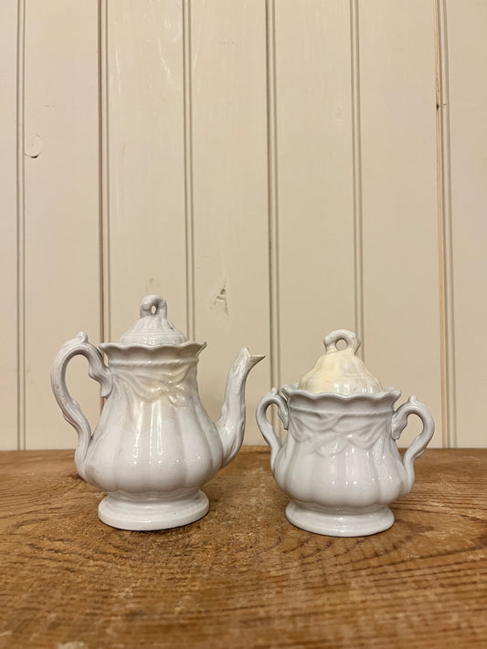 Elsmore & Forster Miniature Wheat Coffee Pot & Sugar Bowl