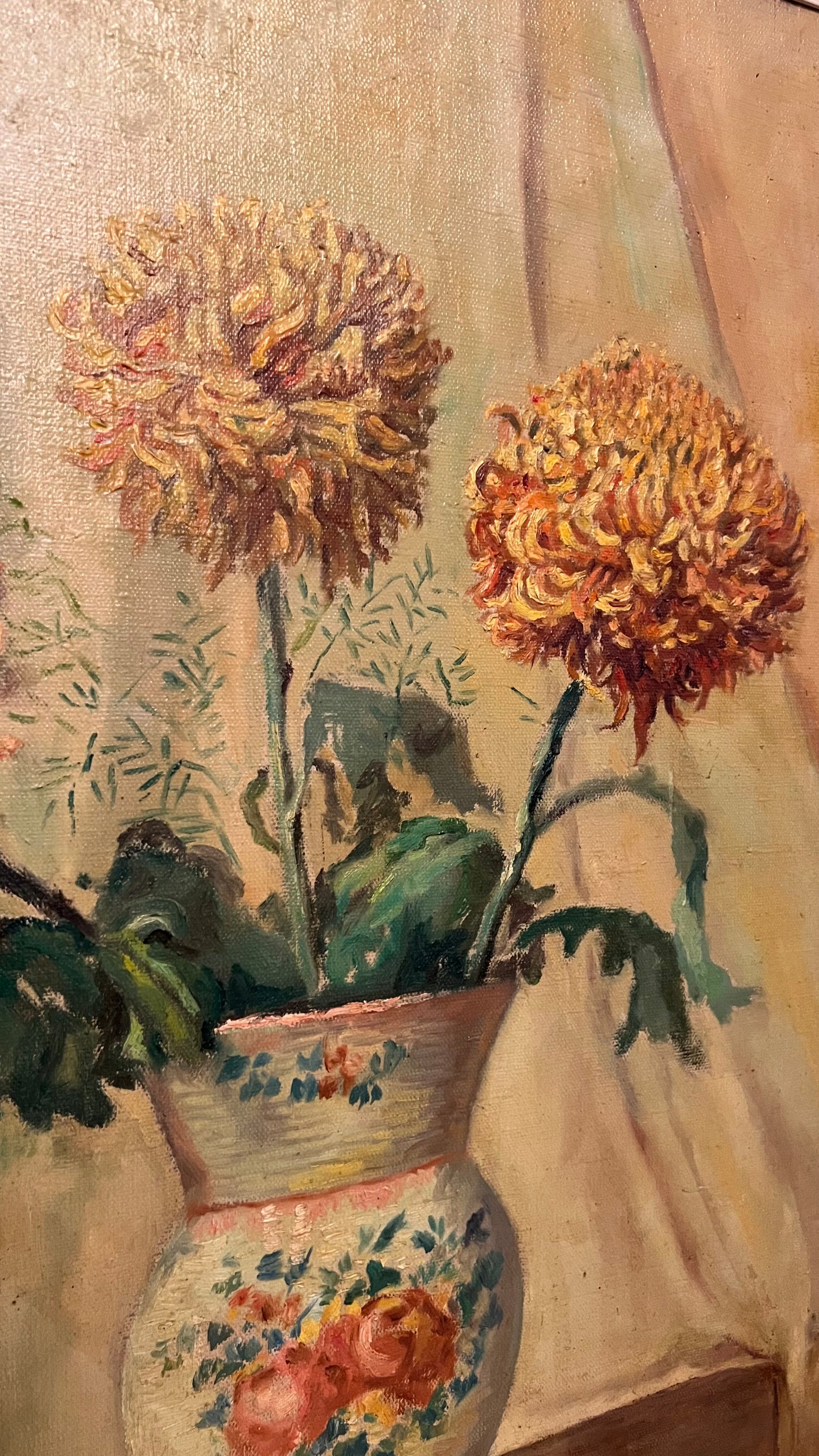 Yellow Mums - Oil on Canvas