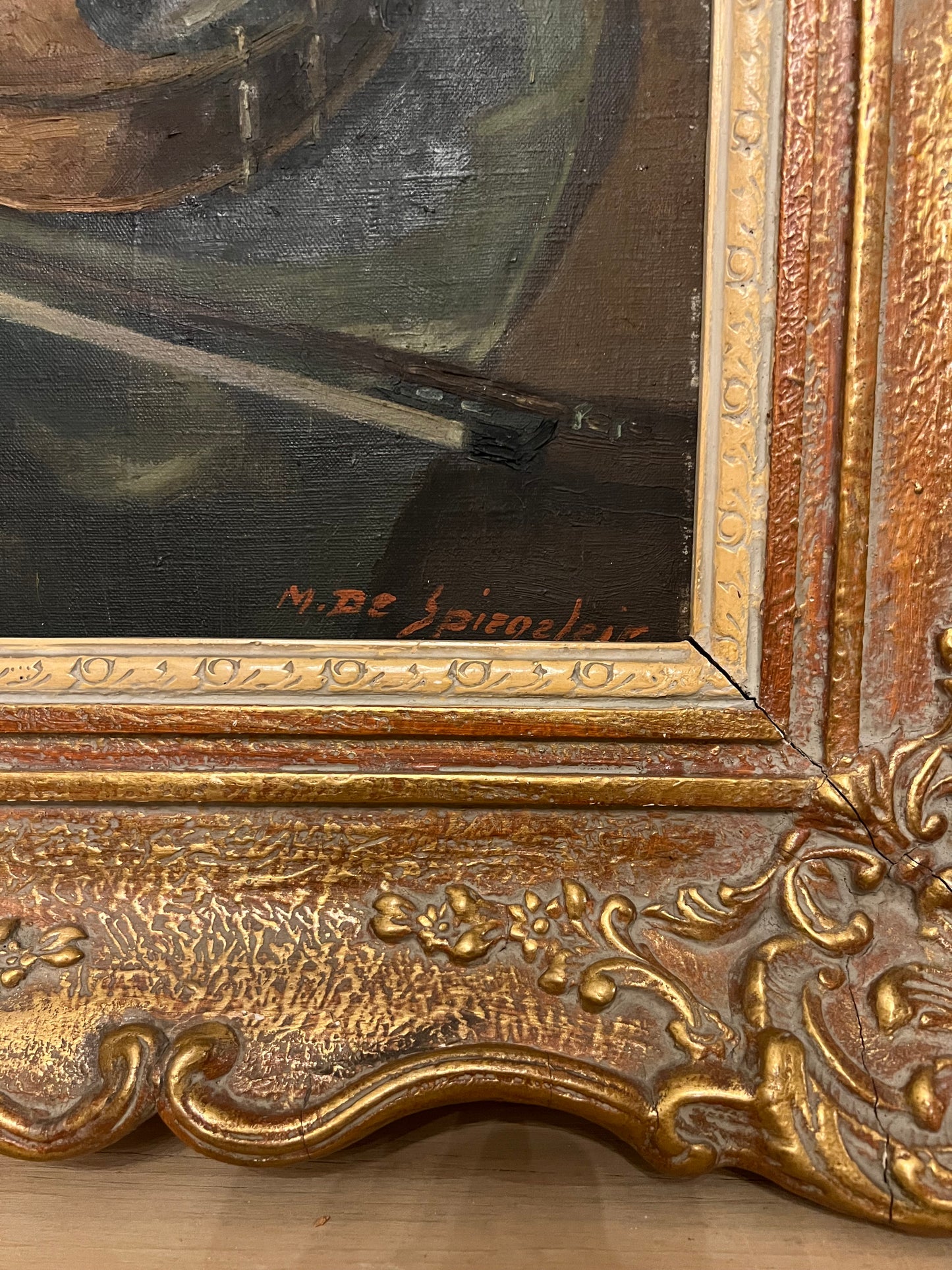 Belgian Violin Oil on Canvas