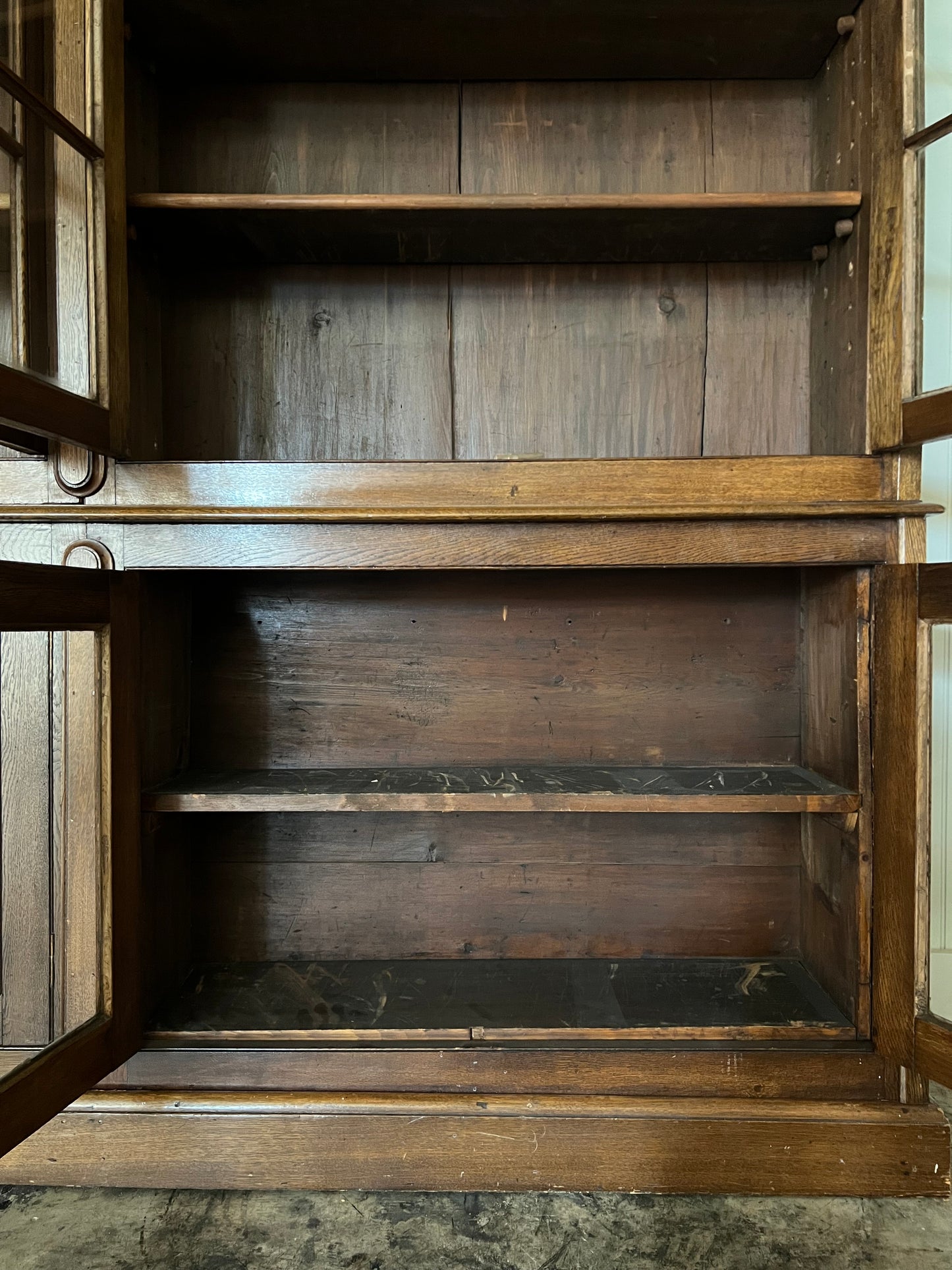 English Oak Glazed Bookcase