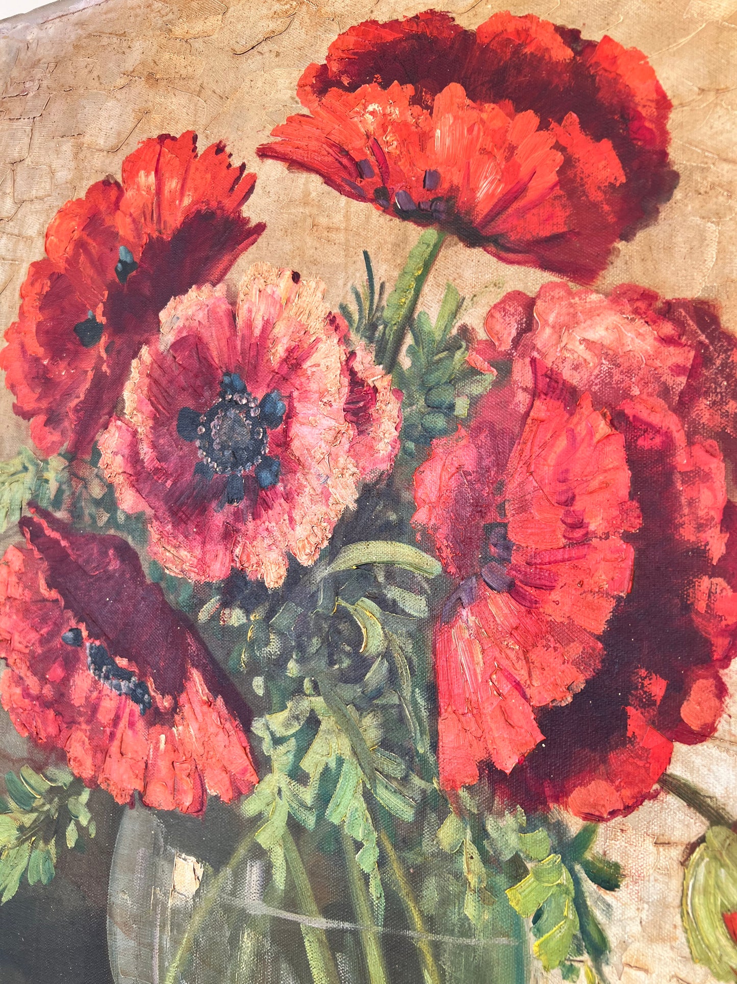 Red Anemone's Oil on Canvas