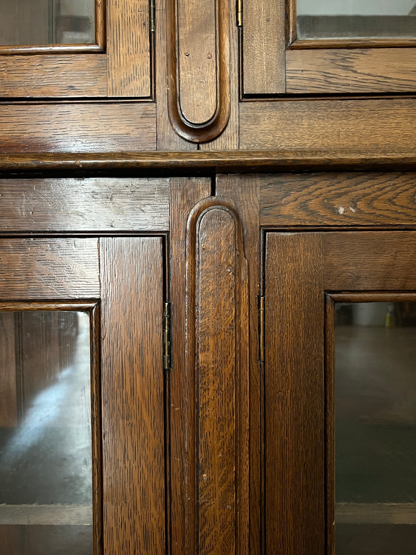 English Oak Glazed Bookcase