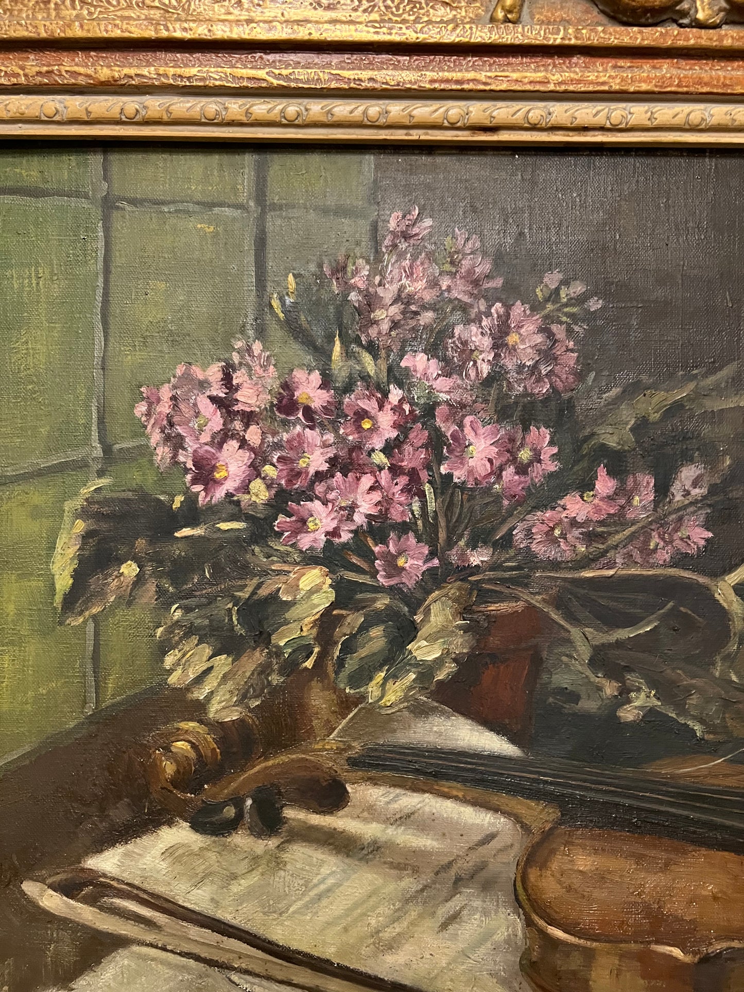 Belgian Violin Oil on Canvas