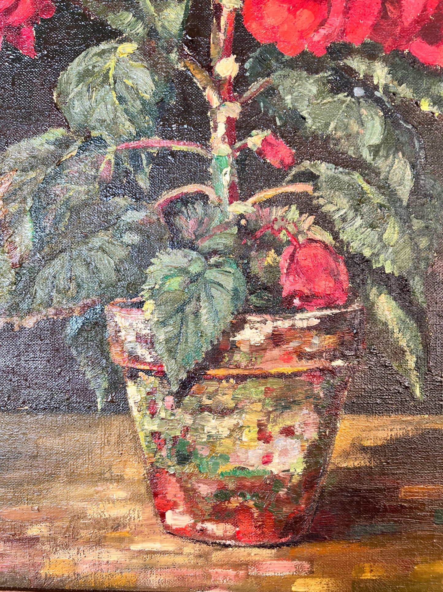 Swedish Begonia Oil on Canvas