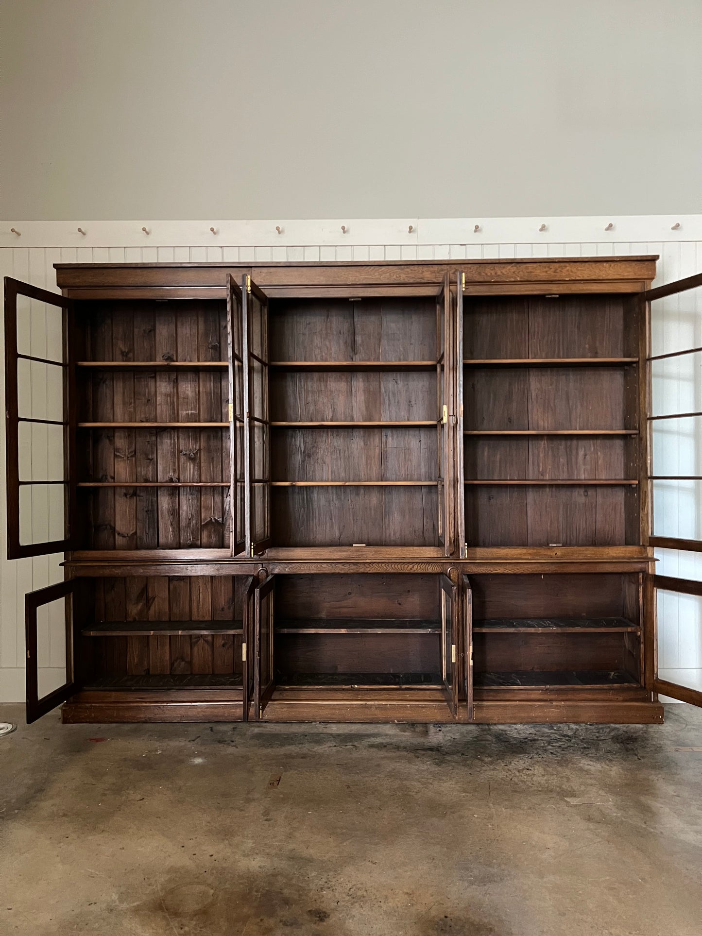 English Oak Glazed Bookcase
