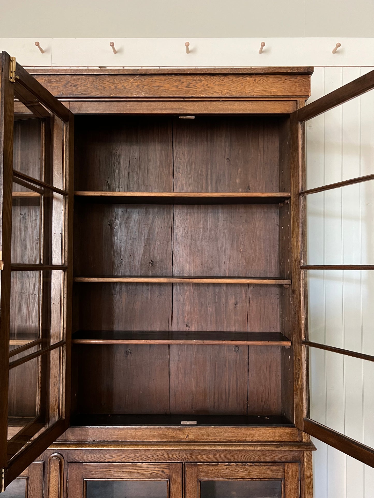 English Oak Glazed Bookcase
