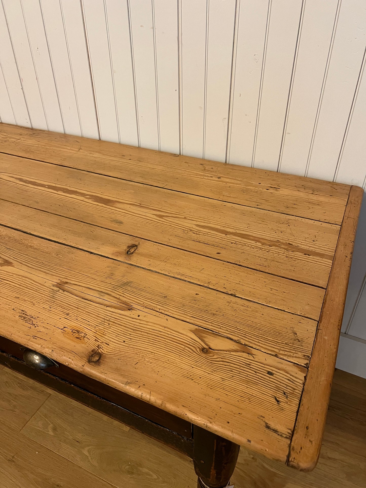 Plank Top Pine 3 Drawer Table