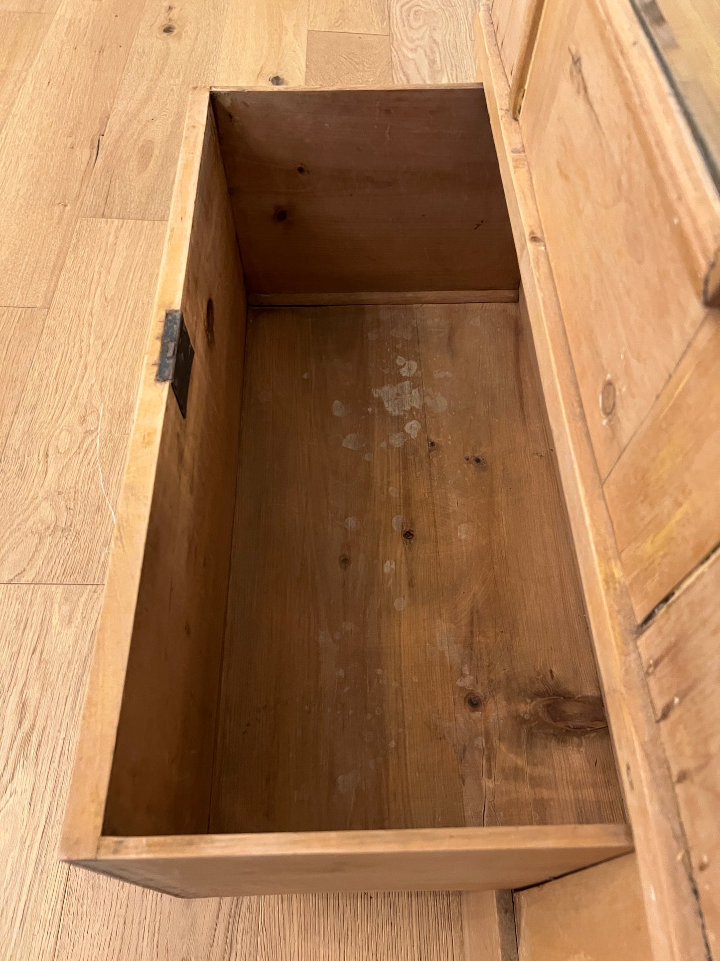 Pine Wardrobe With Beveled Mirror