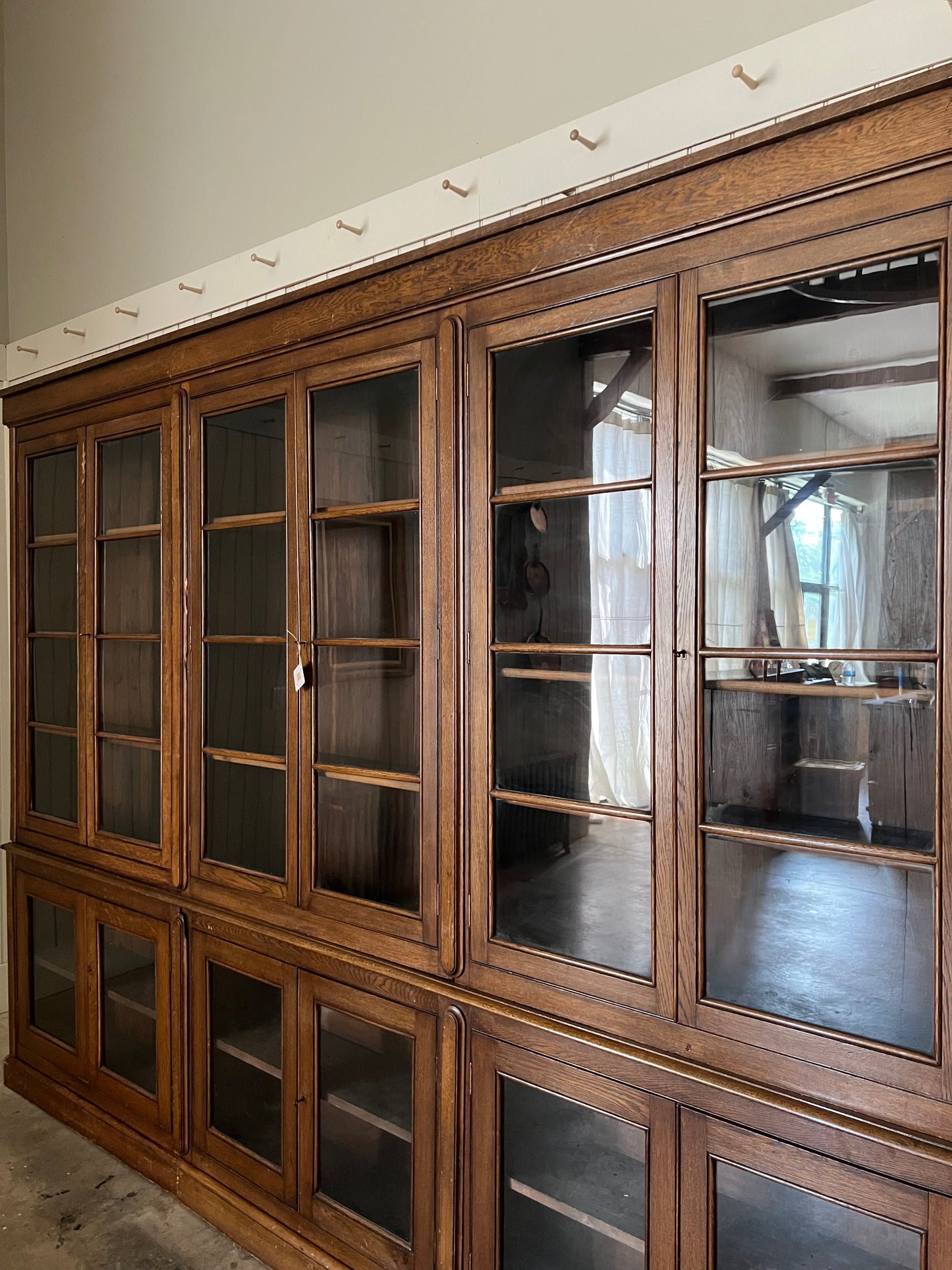 English Oak Glazed Bookcase