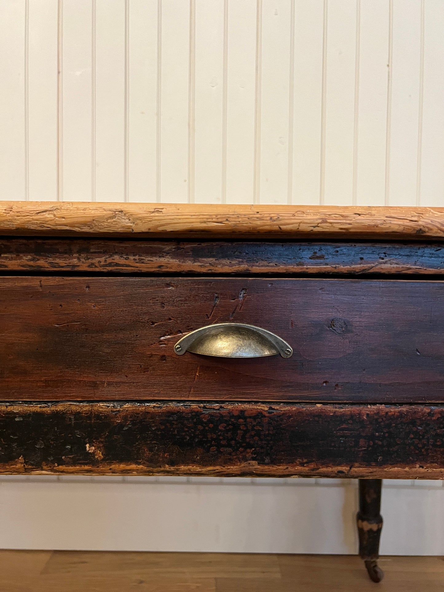 Plank Top Pine 3 Drawer Table