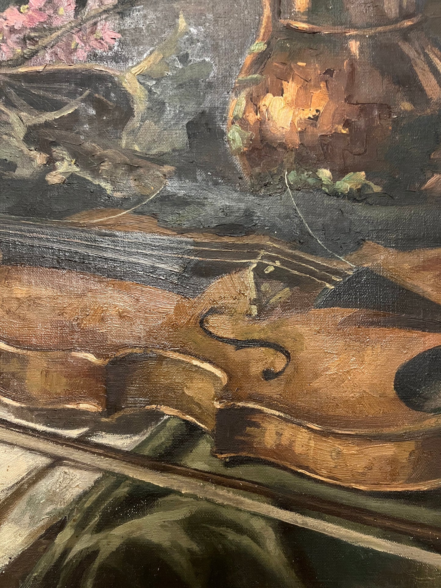 Belgian Violin Oil on Canvas