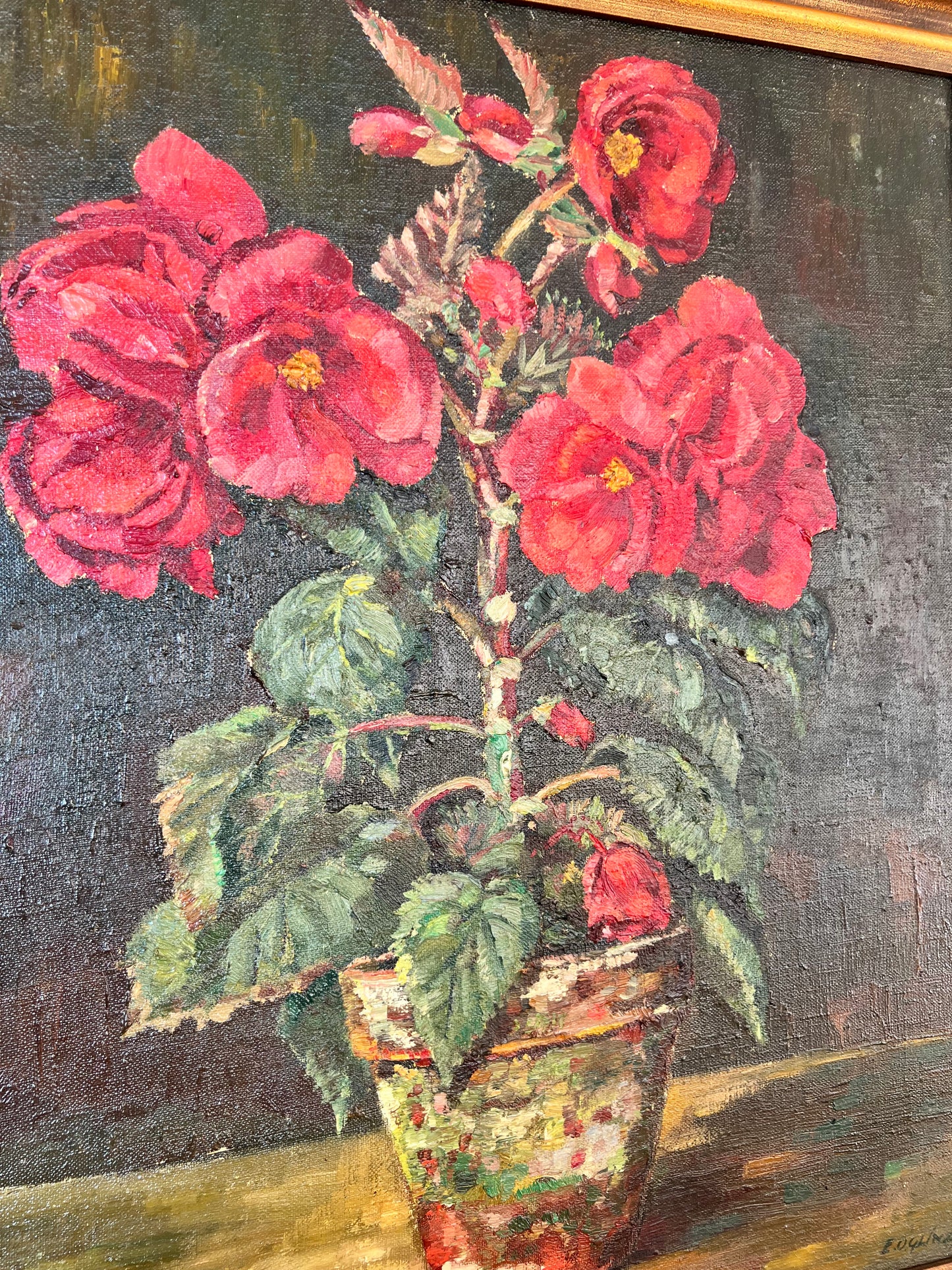 Swedish Begonia Oil on Canvas