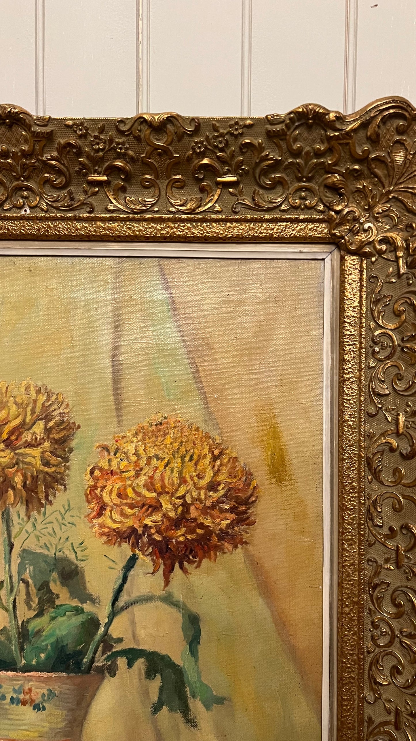 Yellow Mums - Oil on Canvas